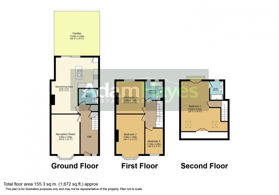 Floorplan for Highwood Avenue, North Finchley, N12