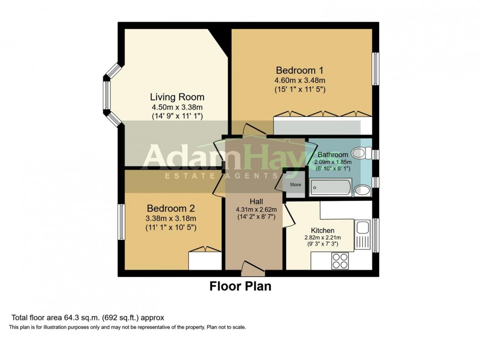 Floorplan for Denison Close, East Finchley, N2