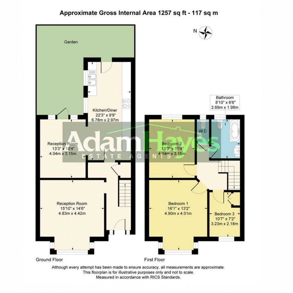 Floorplan for Churchfield Avenue, North Finchley, N12