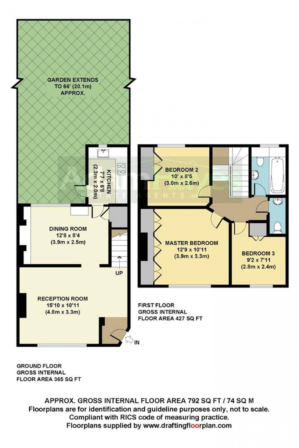 Floorplan for Asmuns Place, Hampstead Garden Suburb, NW11